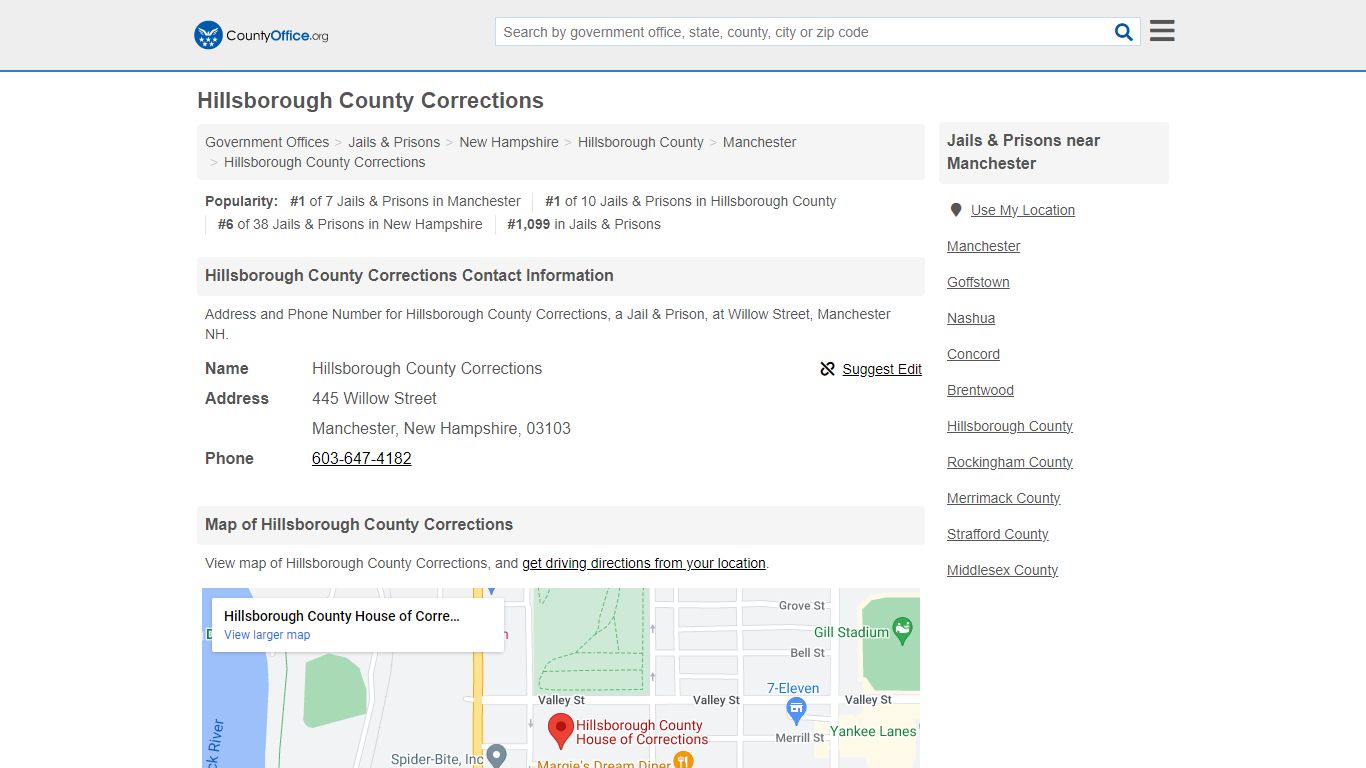 Hillsborough County Corrections - Manchester, NH (Address and Phone)
